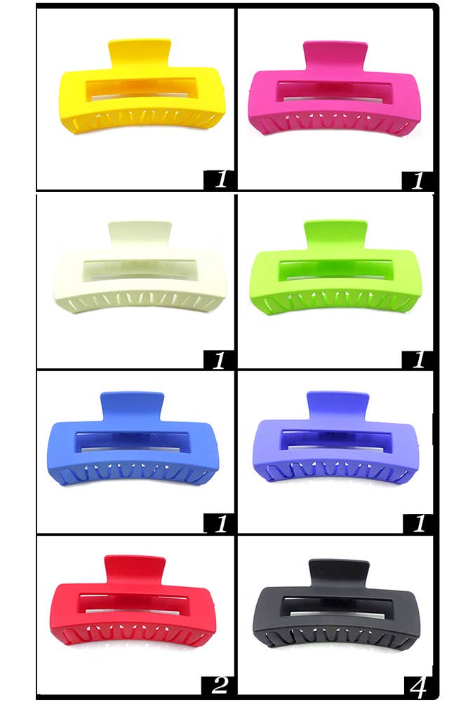 Solid Plastic Rectangle Hair Claw Clip