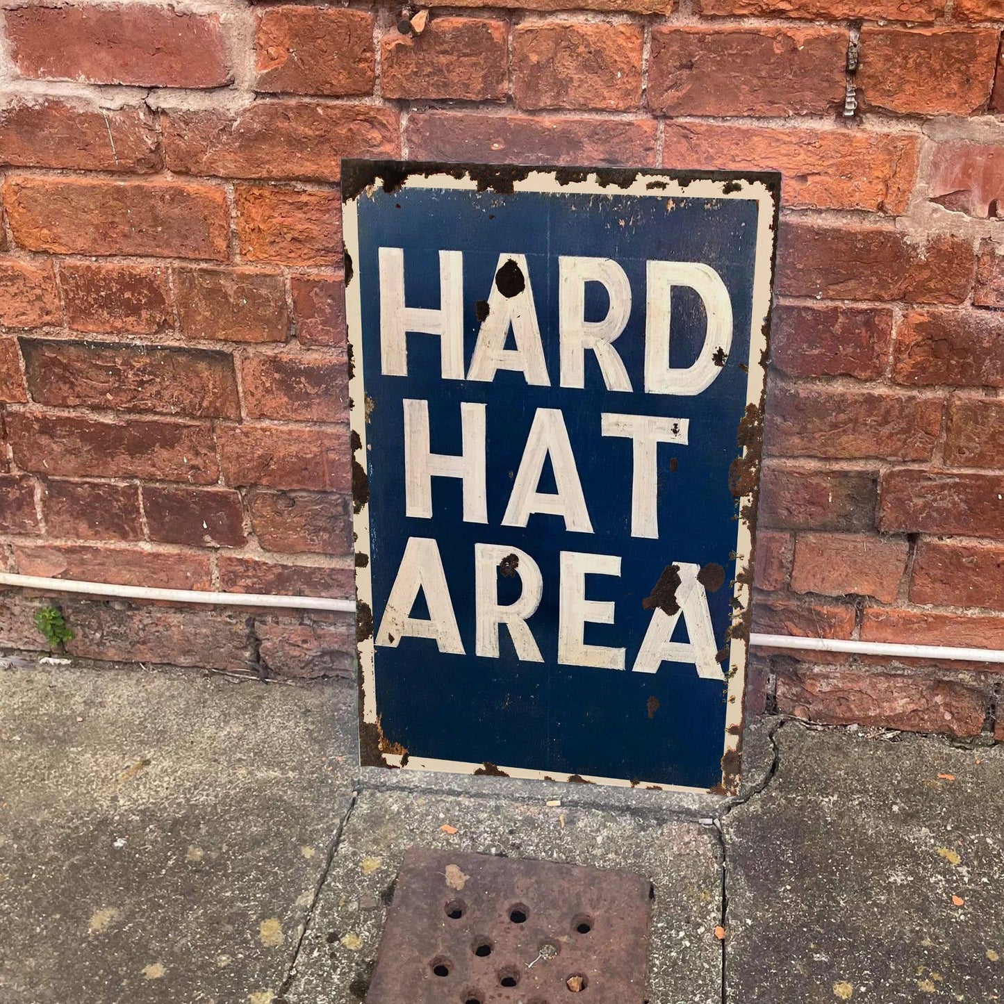 Hard Hat Area - Metal Advertising Wall Sign