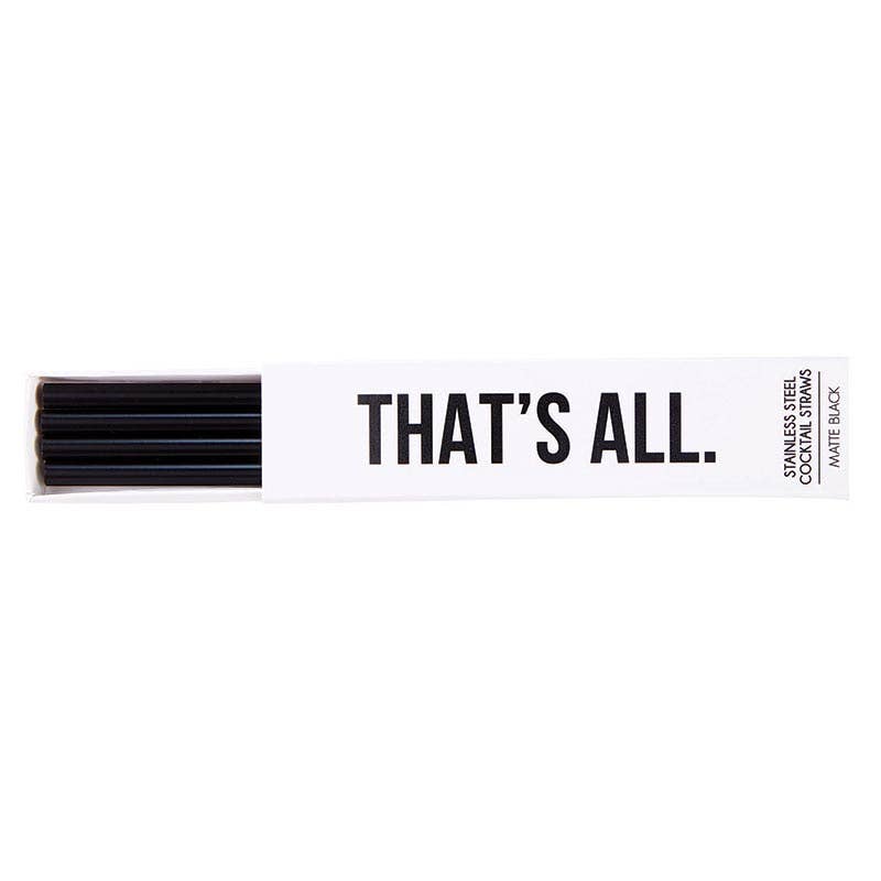 matte black cocktail straw - 4pk