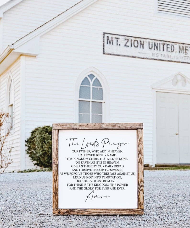 Lord's Prayer Wood Sign