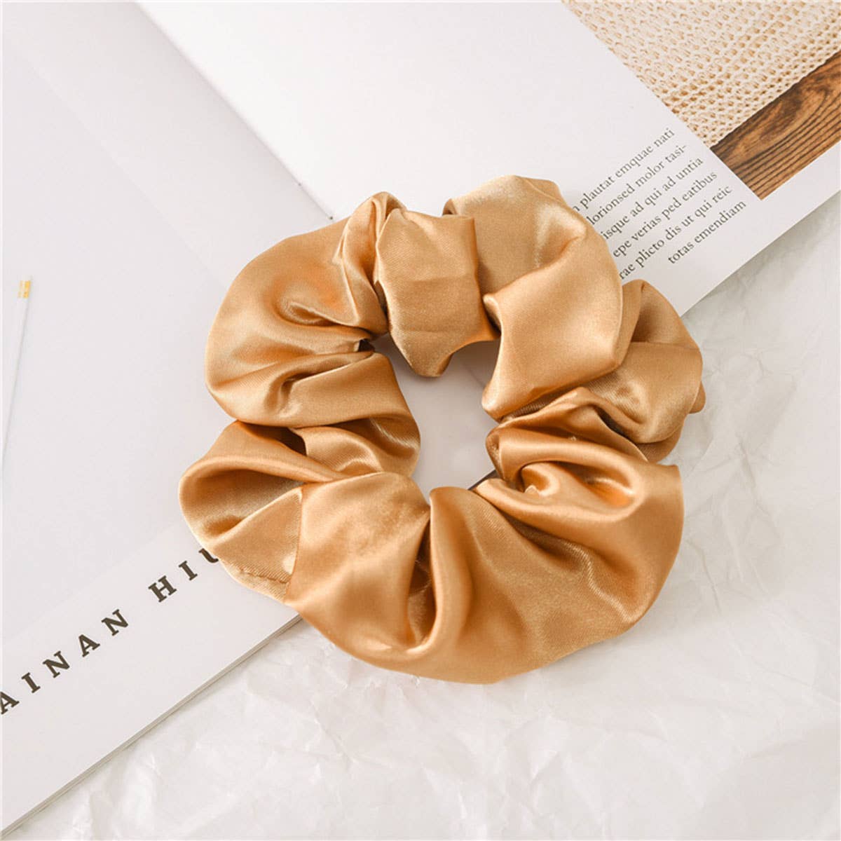 silk scrunchie wine