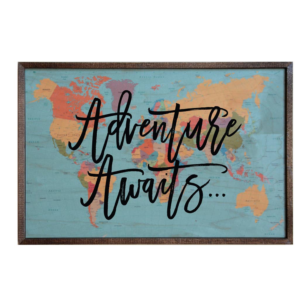 12x18 Adventure Awaits Wood Sign