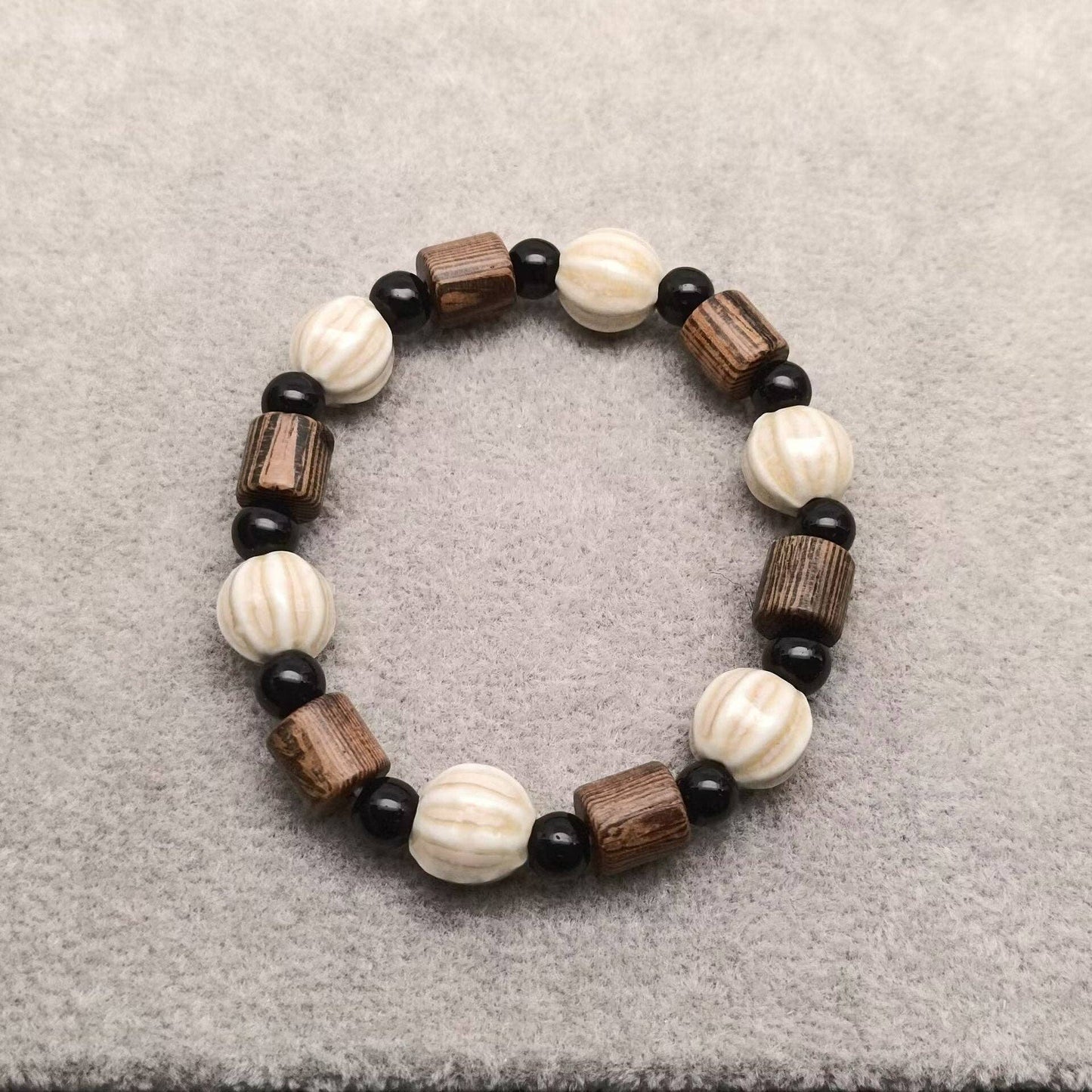 Multi-style Handmade Ceramic Beaded Elastic Rope Bracelet