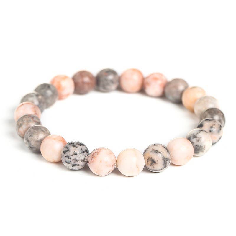 8MM Elastic Natural Stone Bracelets: Indian agate