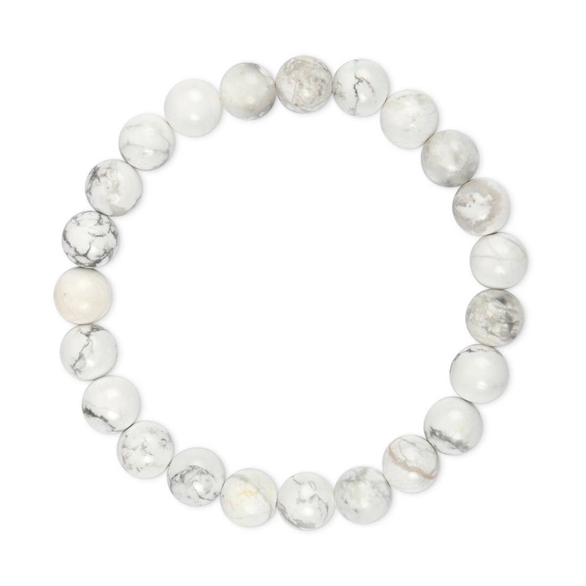 WHITE NATURAL STONE STRETCH BRACELET