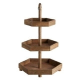 47th & Main 3-Tier Hexagon Wood Stand, 25.6-Inches High