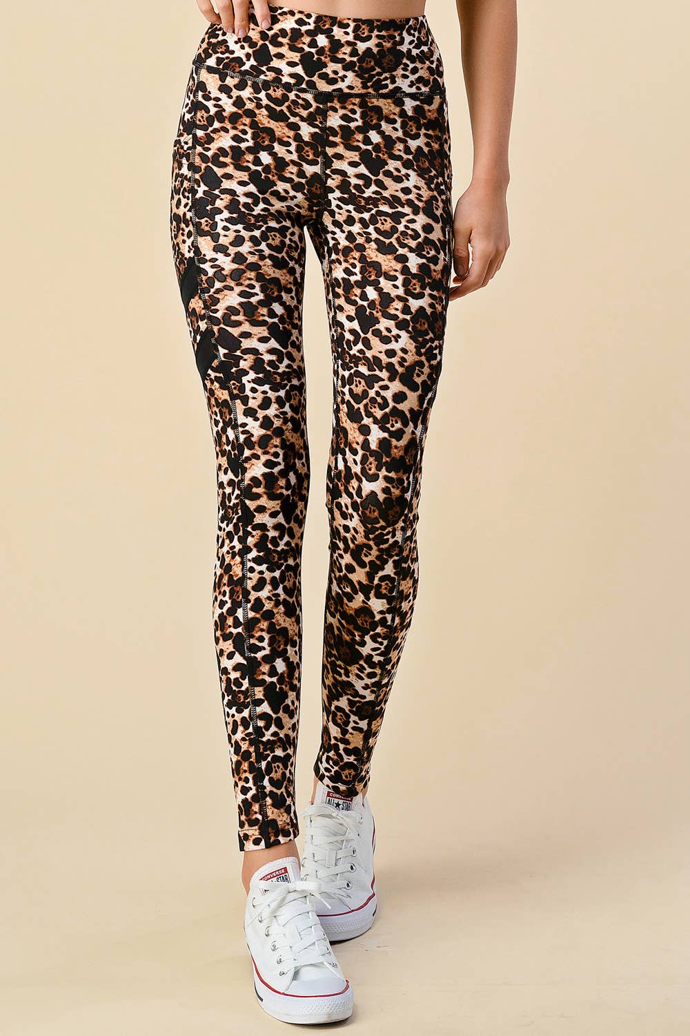 Leopard Yoga Leggings with side pocket