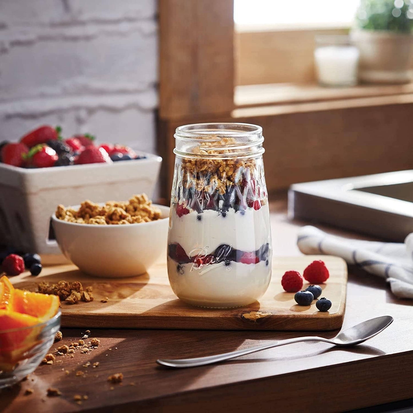 Flute Shaped Mason Jars 16 oz with Airtight Lids and Bands