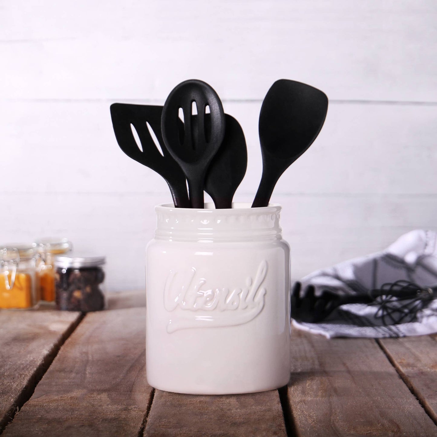 Vintage Mason Jar Utensil Holder | M&W