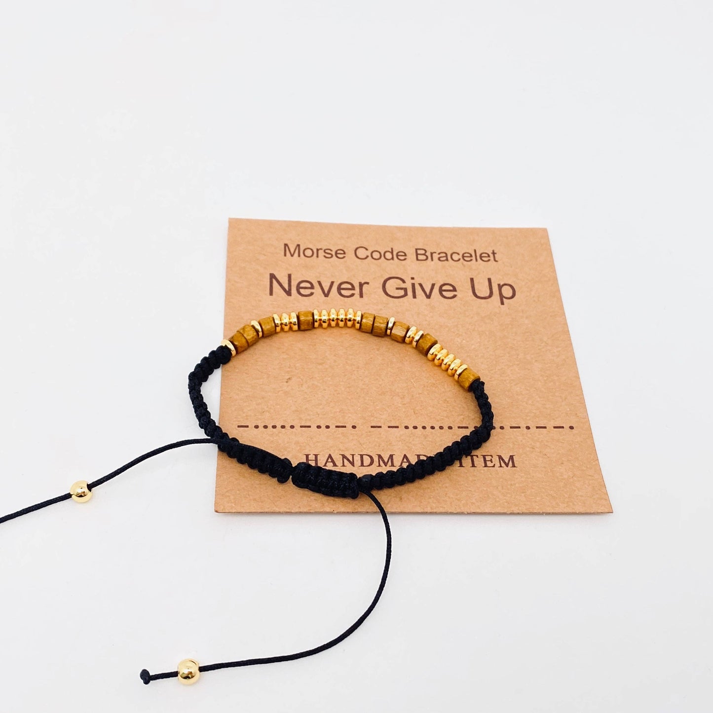 Handmade Wooden Beaded Morse Code Bracelets