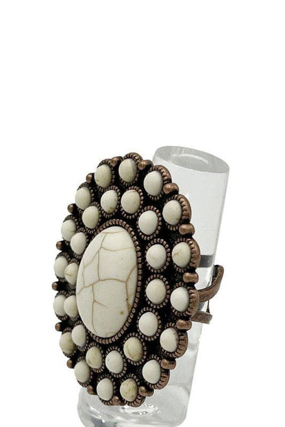 Oval Floral Gem Ring