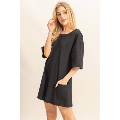 Drop Shoulder Short Sleeve Knit Romper