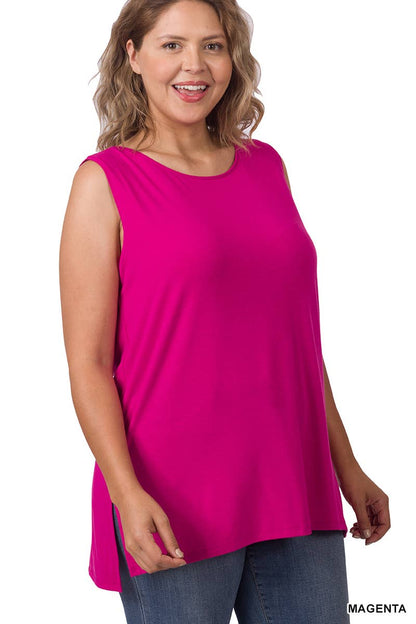 Plus Sleeveless Round Top