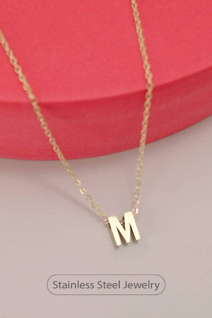 18K Stainless Steel Tarnish Free Initial Necklace