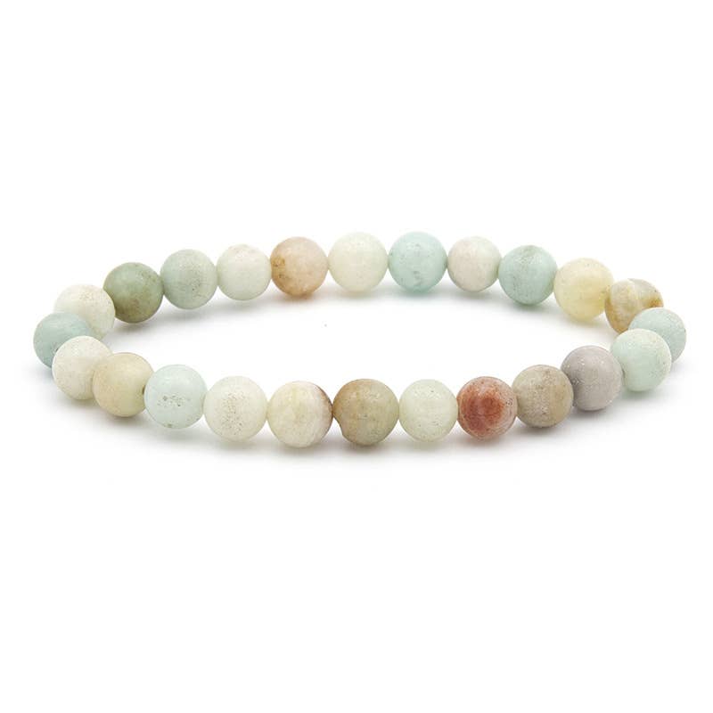 8MM Elastic Natural Stone Bracelets: Indian agate