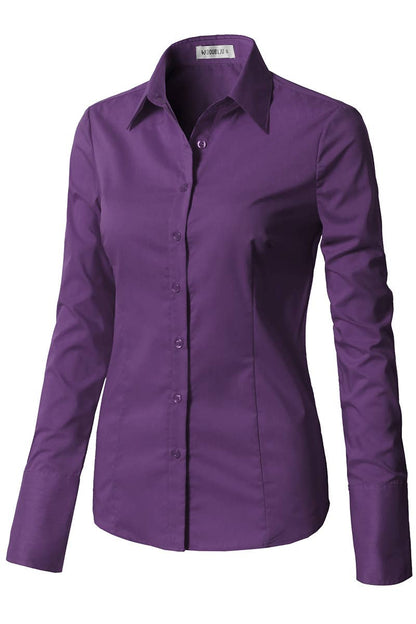 Button Down Long Sleeve Collared Shirt