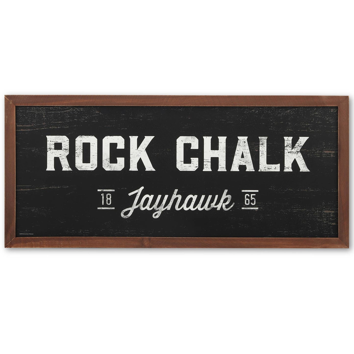 University Of Kansas Rock Chalk Jayhawk Wood Wall Decor