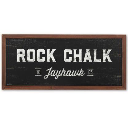 University Of Kansas Rock Chalk Jayhawk Wood Wall Decor