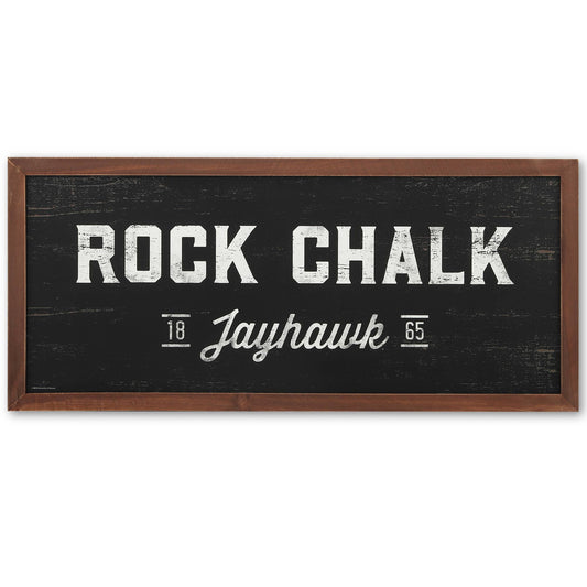 University Of Kansas Rock Chalk Jayhawk Wood Wall Decor