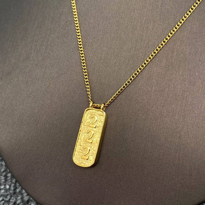 Lucky Numbers Tarot Charm 18K Gold Plated SS Necklace