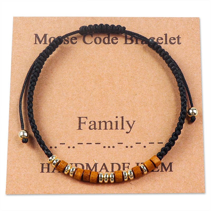 Handmade Wooden Beaded Morse Code Bracelets