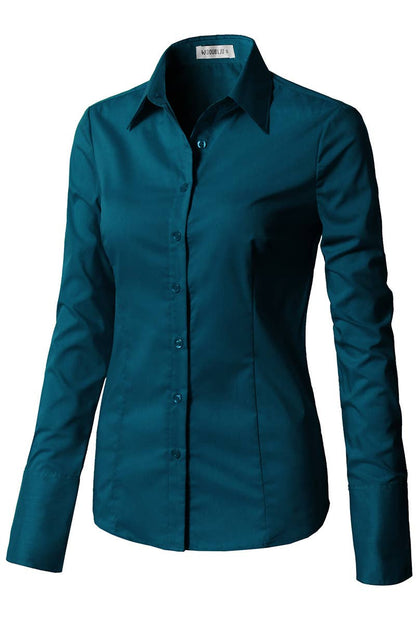 Button Down Long Sleeve Collared Shirt