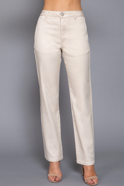 Straight Fit Twill Long Pants