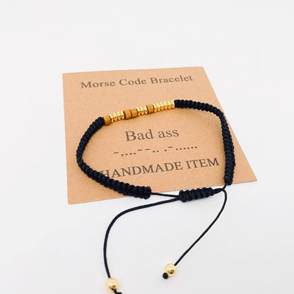 Handmade Wooden Beaded Morse Code Bracelets