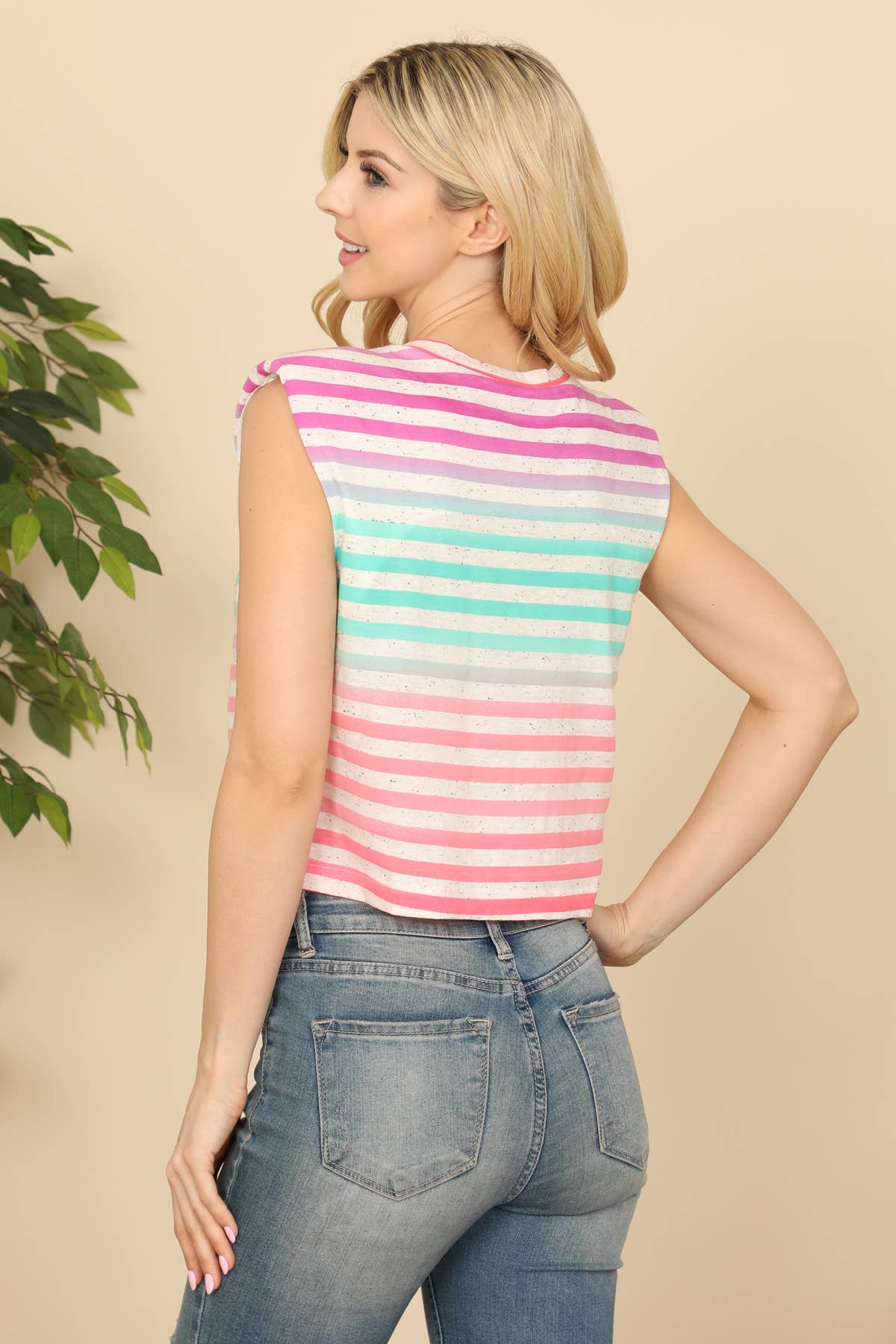 Multi Stripes Crop Top For Women