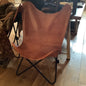 Camel Brown Leather Sling Chair