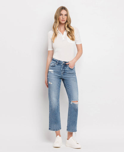 HIGH RISE PAINT SPLATTER CUFFED BOYFRIEND JEANS V2787