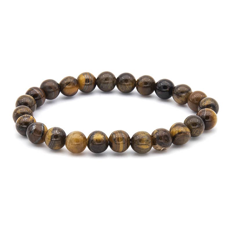 8MM Elastic Natural Stone Bracelets: Indian agate