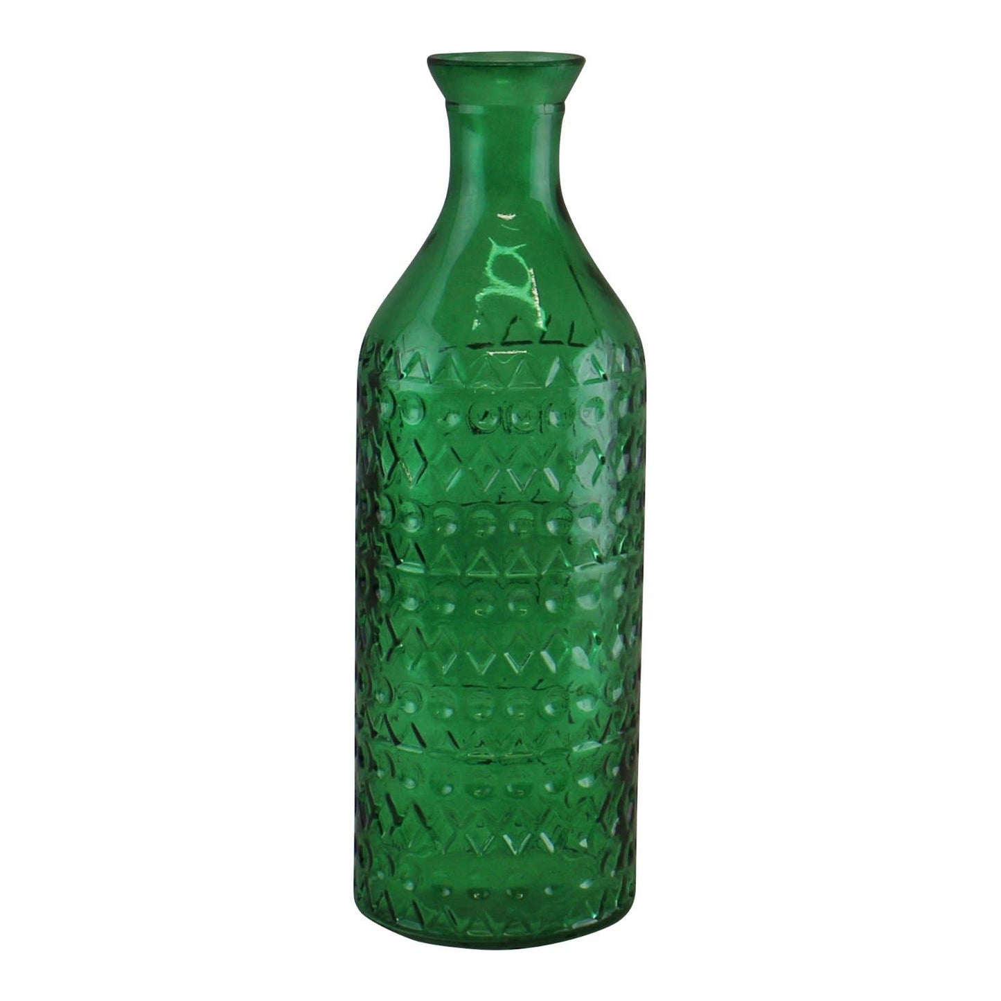 Large Glass Bottle Vase, Dark Green