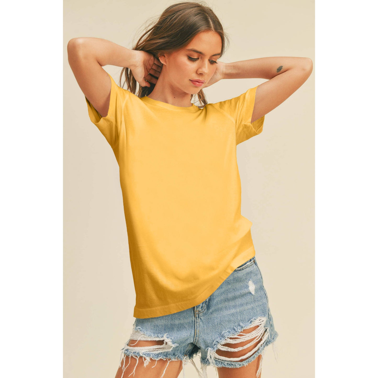 Regular Fit Tee: TAN, XL