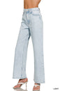 High Waisted Wide Leg Straight Denim Pants