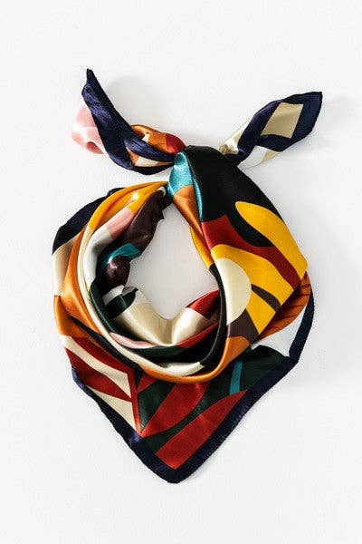 LEAF PRINT SILKY FEEL BANDANA SCARF