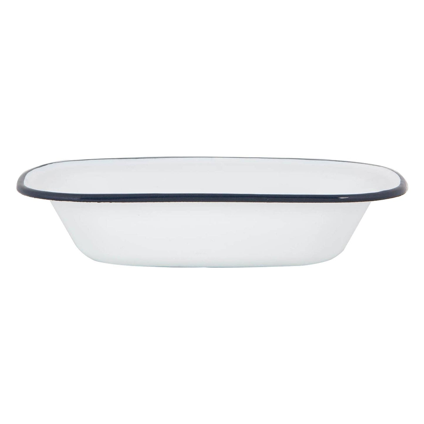 Argon Tableware White Enamel Pie Dish- Navy