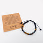 Morse Code "I Love you" Tiger's Eye Stone Gift Bracelets