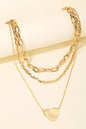 Layered Chain Heart Pendant Necklace