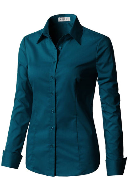 Button Down Long Sleeve Collared Shirt