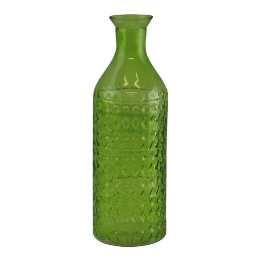 Small Glass Bottle Vase, Light Green