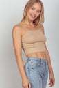 Cable Ribbed Fitted Crop Knit Tank Top