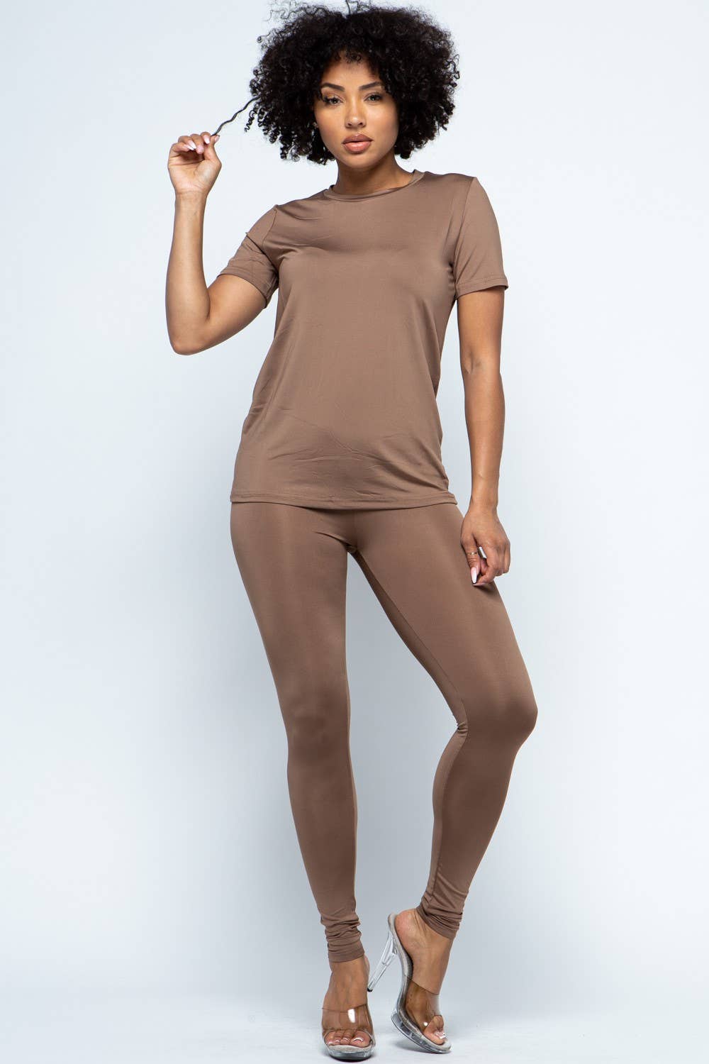 Solid Top and Leggings Set