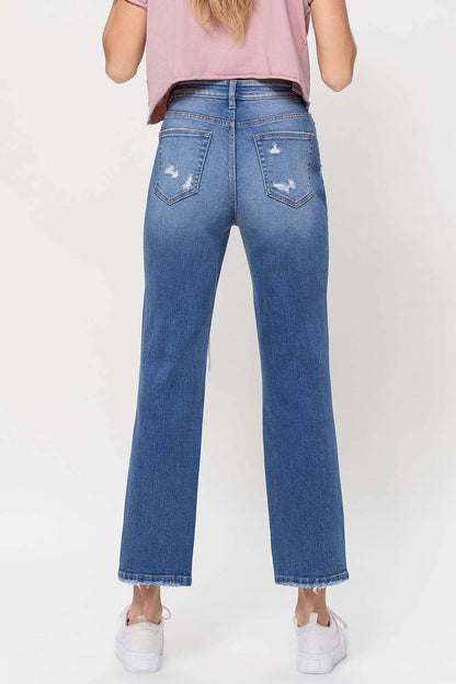 90'S VINTAGE SUPER HIGH RISE STRAIGHT JEANS T5423