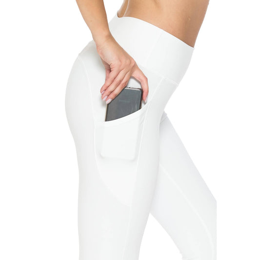 White leggings with pocket