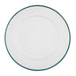 Argon Tableware White Enamel Dinner Plate - Green