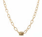 16" Matte Gold Cable Chain with Small Gold Accent Necklace