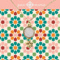 16" Pearl Pink Sun Stone Necklace with Gold Dangles, 3" Ext.