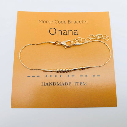 Handmade Golden Morse Code Bracelet
