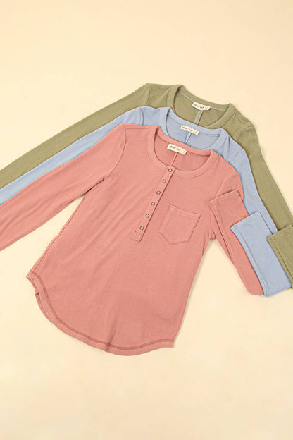 Soft brushed solid knit casual top